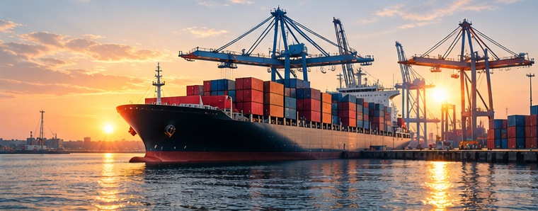 Illustrative export logistics and international freight